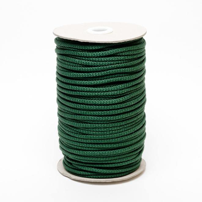4mm Polyester Cord Soft Strong Drawstring Piping Laces Hoodie Joggers String Lanyard Crafts (Forest Green, 10 Metres)