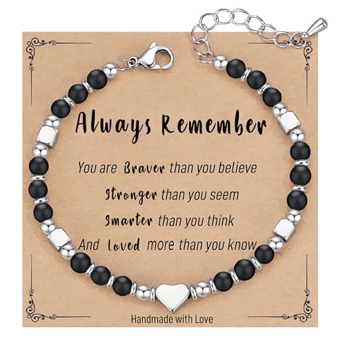Image of Tiny Bead Bracelets for Women, Unique Birthday Gifts for Women Teens | Inspirational Heart Beaded Bracelet for Daughter, Friends, Bestie, Granddaughter Jewelry Trendy Stuff