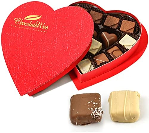 Gourmet Chocolate - Mother's Day Chocolate Heart Box Gift Box Heart Chocolate Shaped Assorted Variety Choco Truffle Gift Basket 14 Piece
