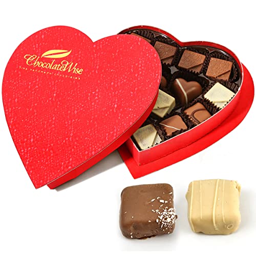 Gourmet Chocolate - Mother's Day Chocolate Heart Box Gift Box Heart Chocolate Shaped Assorted Variety Choco Truffle Gift Basket 14 Piece #TOP25