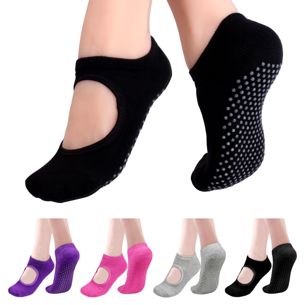Hicdaw Yoga Socks for Women Non Slip Skid Socks for Pilates, Ballet, Dance, Barefoot Workout