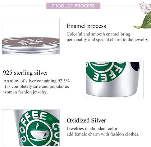 Miniatura 5 de Abalorio de plata de ley 925 original para tetera, taza de vino, abalorios de cuentas de taza de café para pulseras, regalos de Navidad para ella,