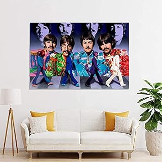 chuanglanja Toile Oeuvre Peinture60x80cm sans Cadre The Beatles Rock Band Art Moderne Mur Art Photo Impression Moderne… - Les Beatles, Paul McCartney, John Lennon, RIngo Starr, George Harrison chuanglanja Toile Oeuvre Peinture60x80cm sans Cadre The Beatles Rock Band Art Moderne Mur Art Photo Impression Moderne… – Image 2