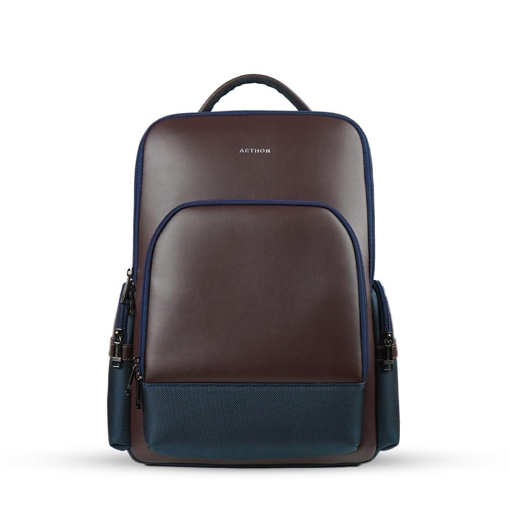 AETHON | Krossover 15.6-Inch Laptop Backpack | Water-Resistant with Multiple Pockets for Office, Travel | Shoulder Bag Made with Vegan Microfiber Leat...
