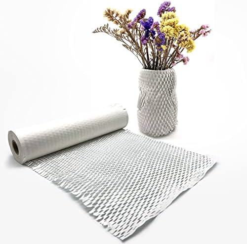 Honeycomb Packing Paper, 12" x 65' Honeycomb Cushioning Wrap Roll for Moving Shipping Packaging Gifts, Recyclable Honeycomb Paper Moving Supplies Bubble Paper Wrapping Protective Roll