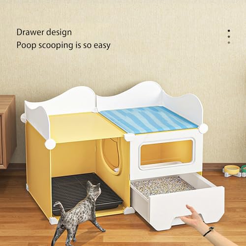 Caja de arena para gato cerrada con bandeja extraíble y tapa miniatura 2