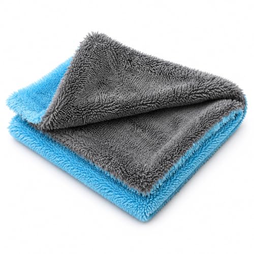 Image of Microfiber Twisted Loop Car Drying Towel | 1200 GSM Ultra Absorbent | Scratch-Free & Lint-Free | Dual Sided Car Cleaning Cloth (40x40)