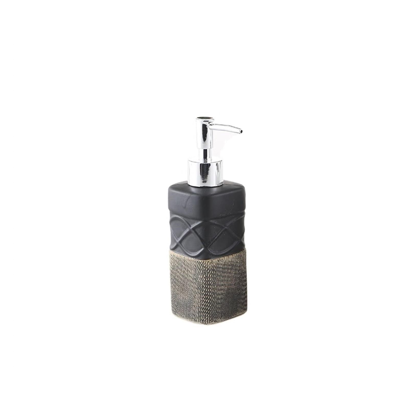 Yuue Black Empty Barthroom And Dish Soap Dispenser Ceramic For Lotion Bathroom Kitchen Dishwashing Frosted Pump Empty Decor For Counter(Black)