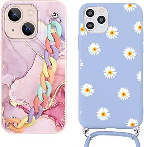Custodia IPhone 14/13 Con Cordino - Cover Floreale Trasparente Antiurto - Foto 2