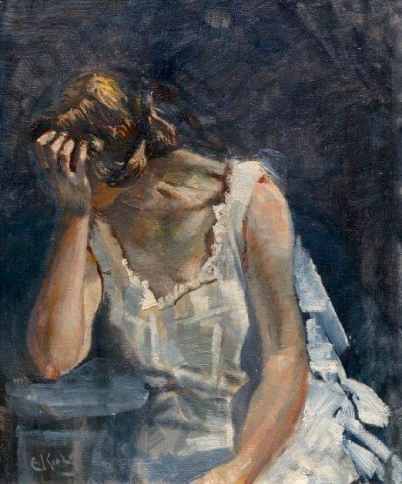 Impression d'art Art Tableau Jeune femme Christian Krohg toile de qualité