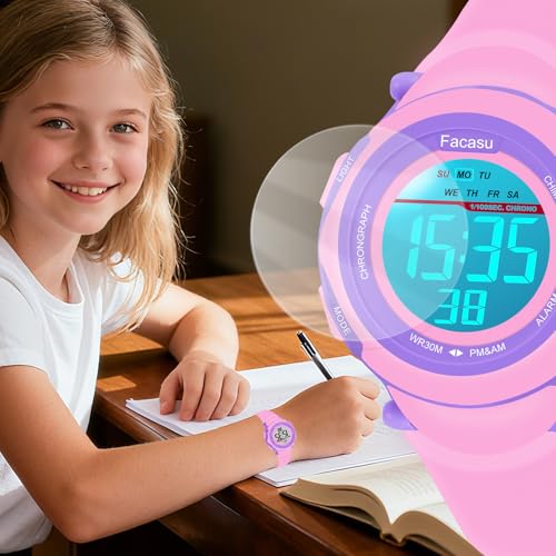Image of Kids Digital Watch for Girls Boys,Children's Waterproof Colorful Light UP Outdoor Sport Watch with Stopwatch Alarm-Kids Gifts for Girls Boys