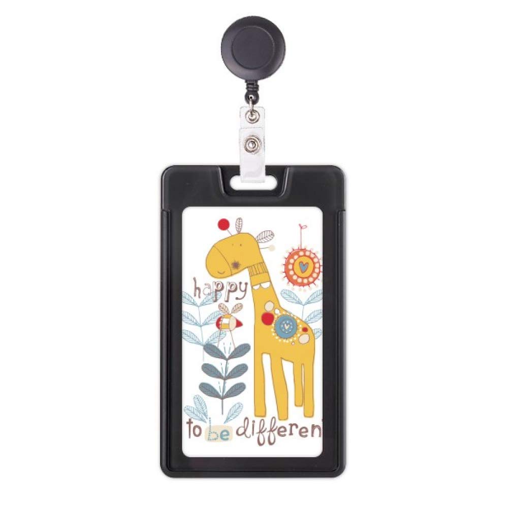 Porte-badge rétractable girafe jaune pour ne plus perdre son pass médical
