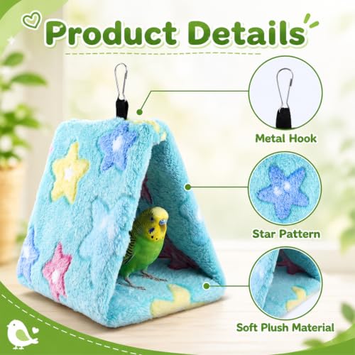 Image of Qpets Hanging Bird Hammock, Warm Plush Nest for Small Birds - M