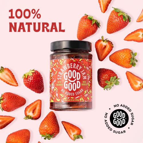 Good Good Sweet Strawberry Jam - Low Calorie, Low Carb & No Added Sugars - Keto Friendly Jelly - Vegan - Gluten Free - Preserves - 12 Ounce (Pack Of 4) #TOP2
