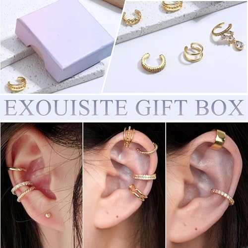 LOLIAS ๐๐๐ซ ๐๐ฎ๐๐ ๐๐๐ซ๐ซ๐ข๐ง๐ ๐ฌ for Women Non Piercing Gold Ear Cuffs ๐๐๐ ๐๐จ๐ฅ๐ ๐๐ฅ๐๐ญ๐๐ Ear Cuff for Non Pierced Ears Clip on Cartilage Earring ๐
๐๐ค๐ ๐๐๐ซ๐ซ๐ข๐ง๐ ๐ฌ Lightweight 6