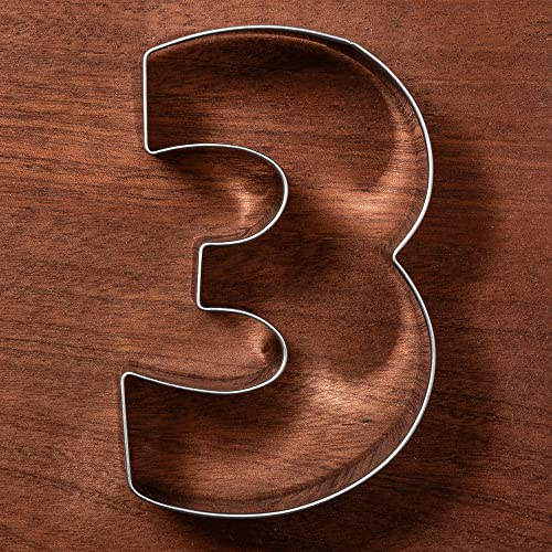 Liliao Number 3 Cookie Fondant Biscuit Cutter For Birthday/Anniversary/Special Day - 2.4 X 3.6 Inches - Stainless Steel #TOP1