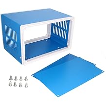 Fielect 7.09" x 5.12" x 4.33" Dustproof Electronic Junction Box Enclosure Case Junction Project Box for Electronic Projects Metal Blue