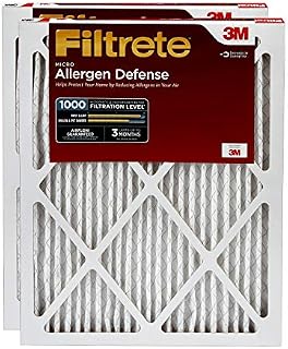 Filtrete MPR 1000 20x20x1 AC Furnace Air Filter, Micro Allergen Defense, 2-Pack