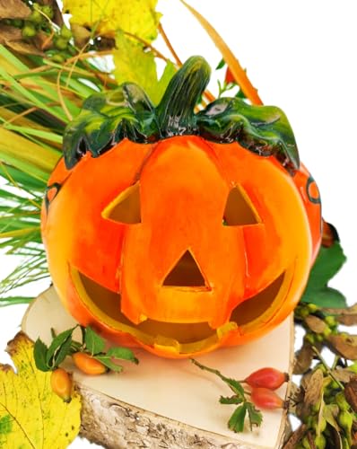 MC-Trend Portacandela a forma di zucca con viso,...