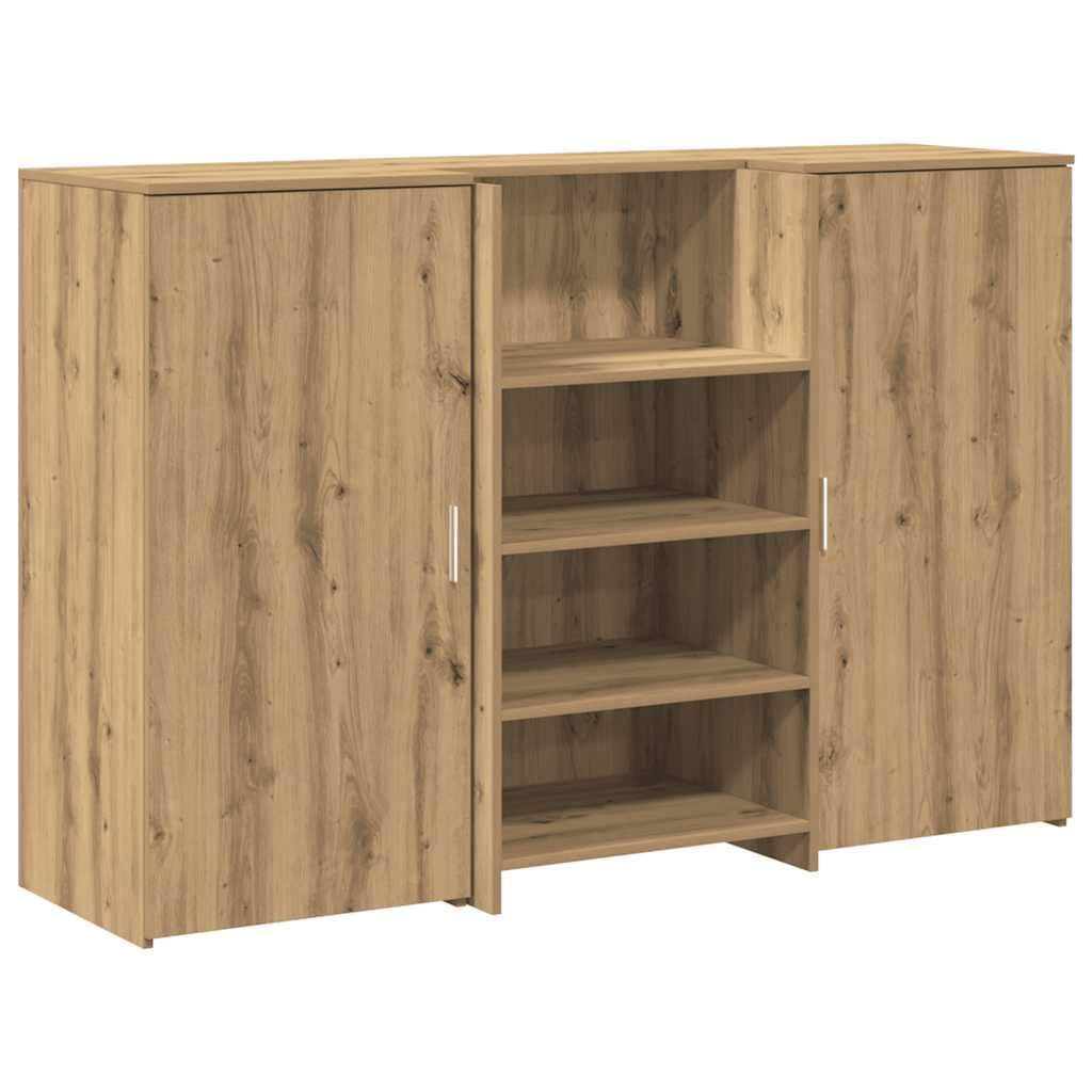 Artisan dąb recepcyjny, 155 x 50 x 103,5 cm, materiał drewnopochodny z wbudowanym blatem i szafką, do organizacji biura i profesjonalnego wyposażenia
