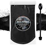 Charcoal Black Mica Powder for Epoxy Resin 100g / 3.5oz. Sealed Bag - TECHAROOZ 2 Tone Resin Dye Color Pigment Powder for Lip Gloss, Nails, Colorant for Slime Bath Bombs Soap Making & Polymer Clay