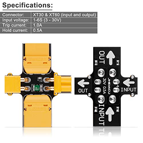 2PCS XT30 XT60 Smoke Stopper 1-6S Fuse Holder Installation Test Short Circuit Protection Safety Plug Overload Inspecting Multi-Rotor Parts for FPV Racing RC Models Aircraft Drone Accessories