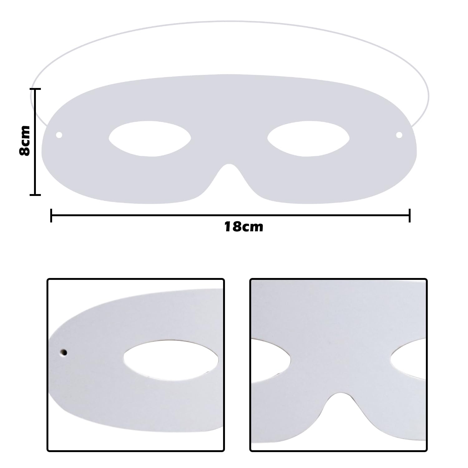 HAICN 80Pcs DIY White Paper Masks - Monster & Card Masks, Die Cut Designs, Free for Boys & Girls Costumes & Toys - Image 2