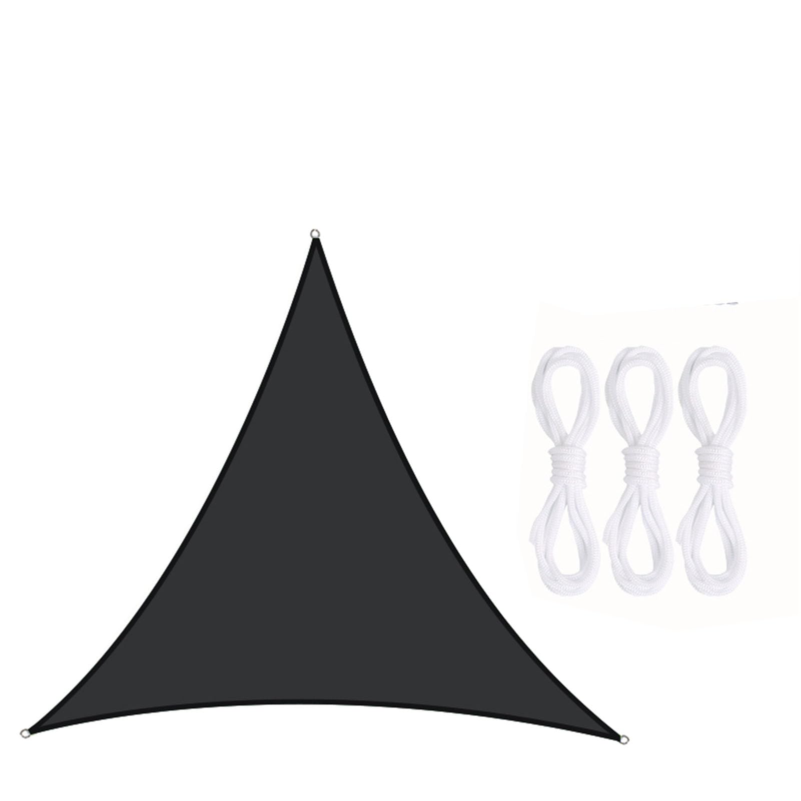 Voile d'ombrage triangulaire extérieur anti UV bâche noire imperméable 2m jardin