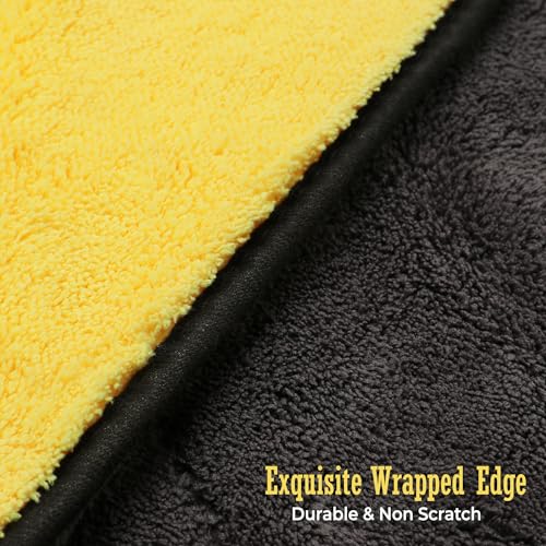 Image of Cutting EDGE 800 GSM - Set of 2 - Coral Microfiber Car Cleaning & Drying Towel (40 x 40 cm), Ultra Soft Thick Lint-Free & Scratch-Free Cloth for Car Wash, Polishing & Detailing