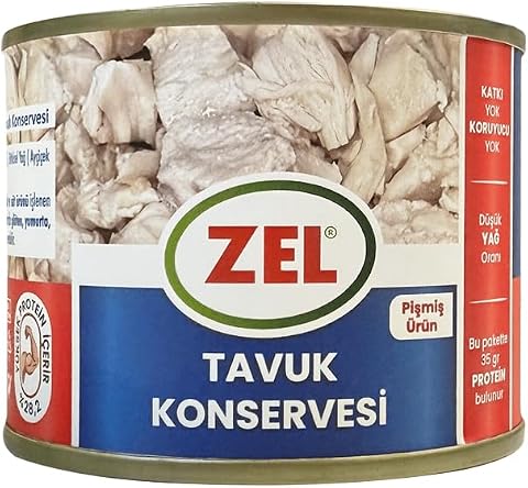 ZEL Haşlanmış Kuşbaşı Tavuk Konservesi 200 g – Yüksek Proteinli, Yemeye Hazır