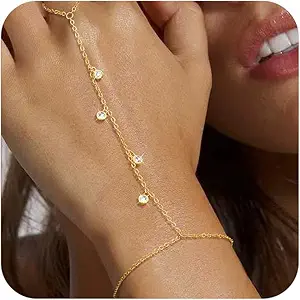 Bracelet for Women - Dainty Stack Bracelets Trendy Adjustable 14K Gold Plated Thin Paperclip Bead Box Satellite Figaro Cuban Link Chain Bracelet Set for Women Waterproof Jewelry Gift