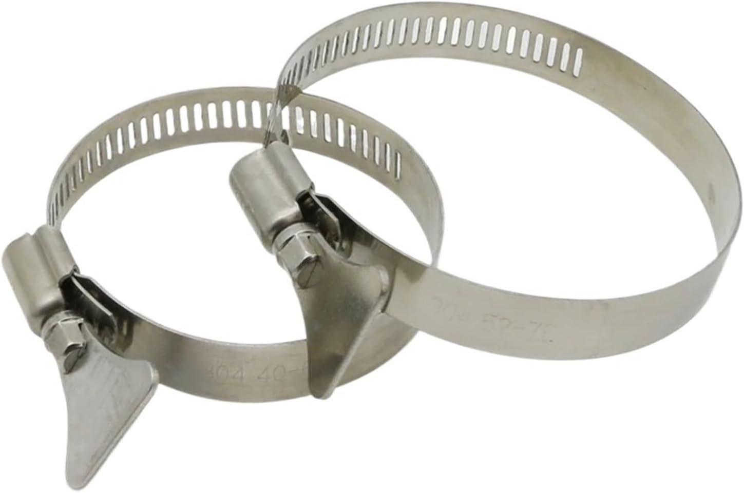 Worm Gear Hose Clamp 304 Stainless Steel Handle Throat Hoop Hand Tightening Locking Pipe Hoop Water Pipe Clamp Hoop Tightening Clamp Fixed Clamp(232-254mm (2Pcs))