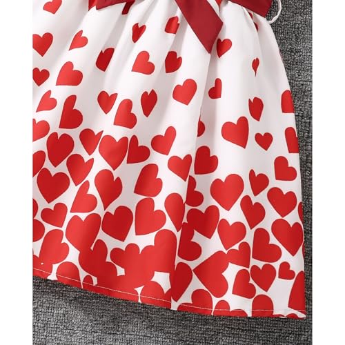 Image of Girls Valentine's Day Outfit Heart Love Print Sweatshirt Kids Girls Clothes Set