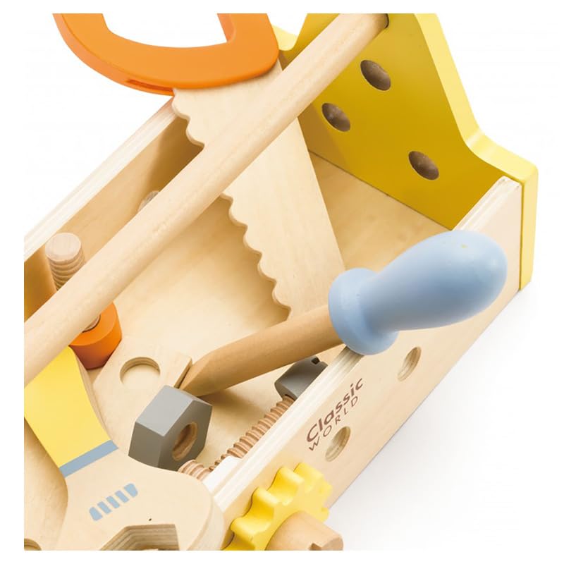 Condition photo showing New/Like New for Classic World of the World Wooden Timmerman Set with Toolbox, 18 Pieces
