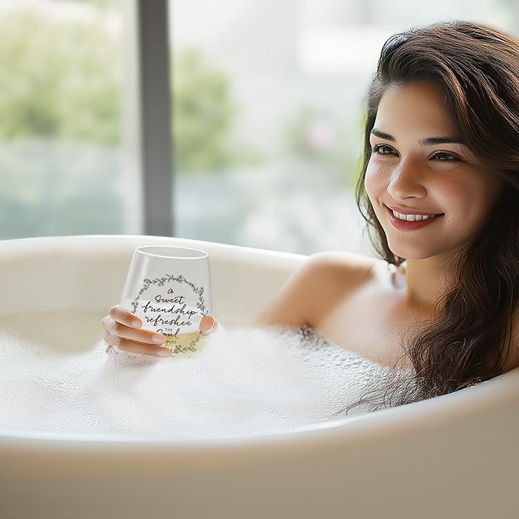 LITTLEBIGGER Friendship Gifts for Women – 15 oz Scratch-Resistant Wine Glasses, Sister Birthday Gifts,Birthday Gifts for Friend, Gifts for Christians – Wine Glasses for Women - Image 4