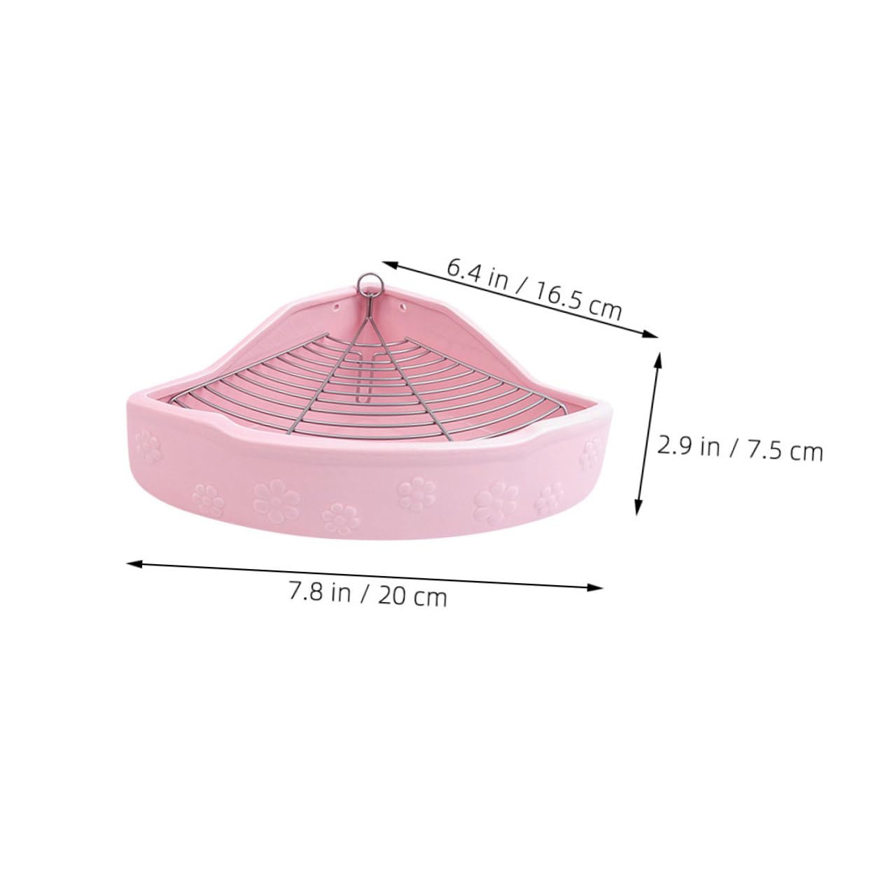 Praktische Rosa Keramik Haustiertoilette für Kaninchen und Kleine Haustiere Bissfest und Kippsicher mit Dreieckiger Form für Platzsparendes Training