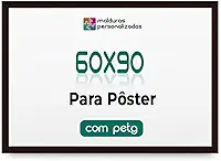 Moldura 60x90 cm para Poster Mapa Arte Painel Decoração com Proteção Petg (Preto)
