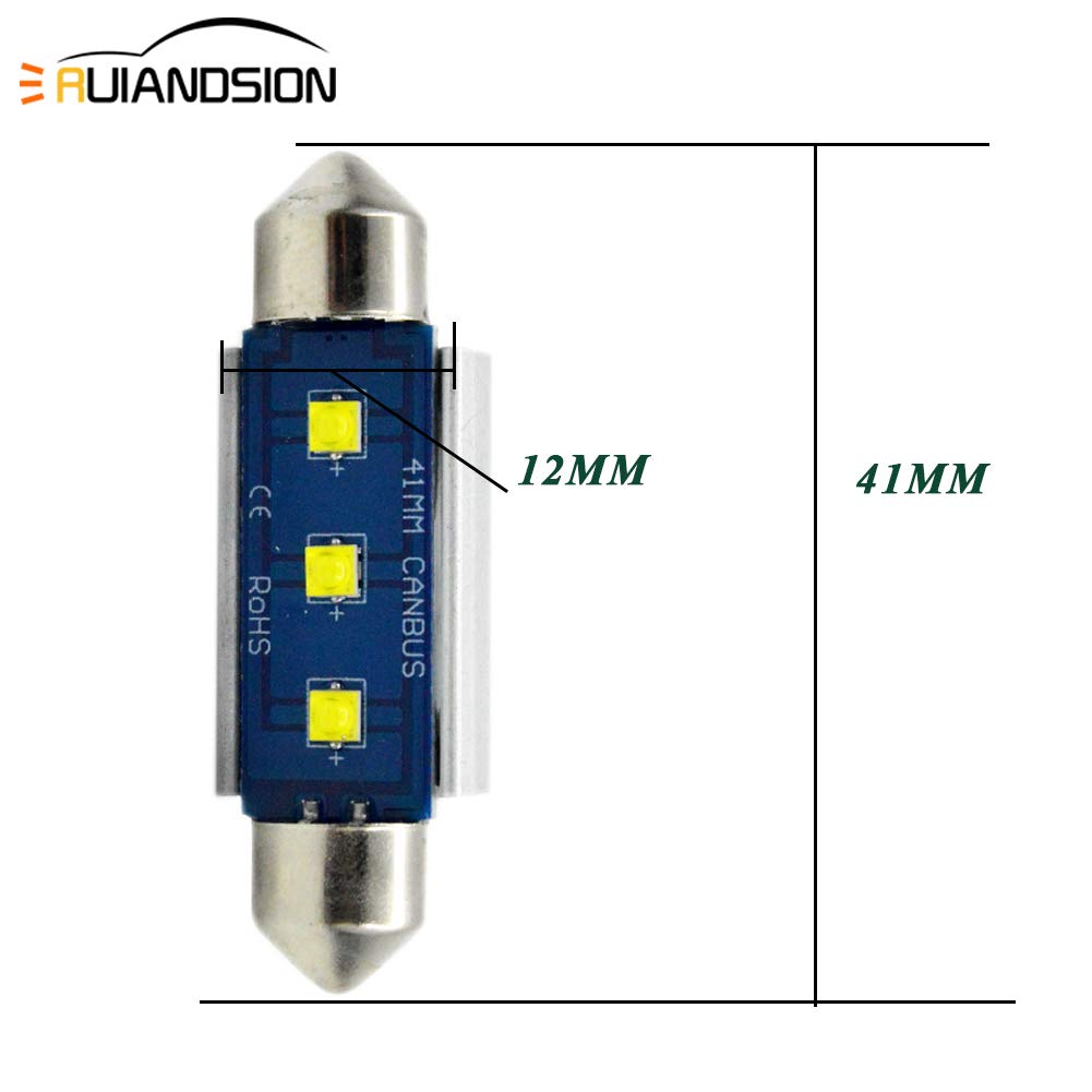 Lampadina A Festone A Cupola C5W Da 42 Mm, 12 SMD 3528 LED, Bianca, Per - Foto 12