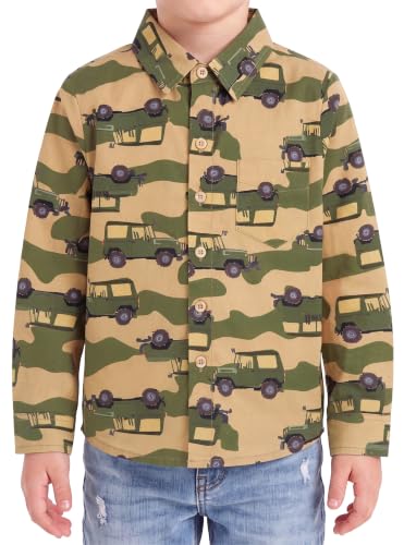 Image of Boys Hawaiian Button Down Shirt, Pure Combed Cotton Short Sleeve Size 3-15Y