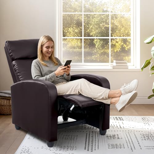 FLEXISPOT Small Recliner Chair for Adults, PU Leather Modern Recliner