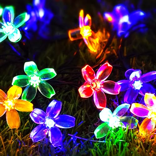 XVZ Chaîne de lumières solaires extérieures, 4 m, 20 LED, à énergie solaire, IP65, imperméable, 8 modes, pour balcon, jardin, terrasse, arbres, mariages, fêtes