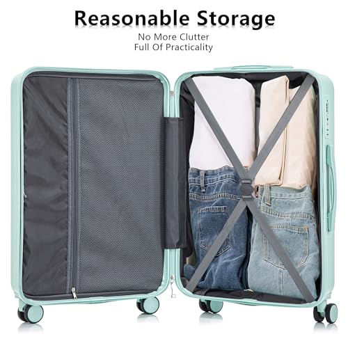 Image of 3 Pcs ABS Hardside Luggage Sets TSA Lock Spinner Wheel Suit Cases