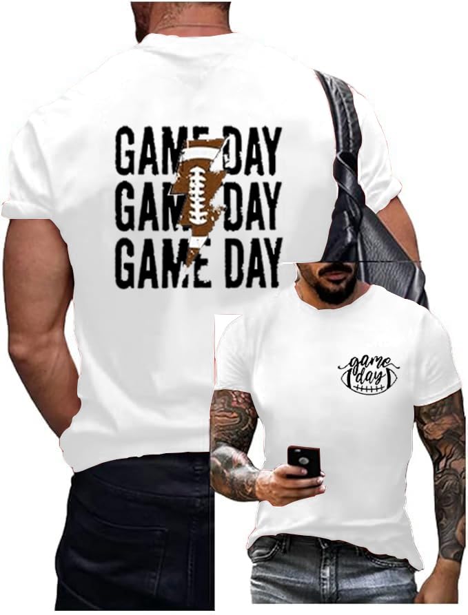 Game Day Shirt for Men Crew Neck Short Sleeve T-Shirt