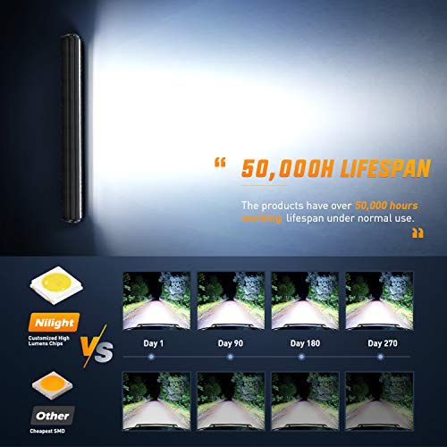 Image of Nilight LED Light Bar 20Inch 420W Flood Spot Combo Triple Row Driving Lamp Roof Bumper Off Road LED Work Lights Pods for Van Camper Wagon Car Pickup Golf Cart ATV UTV SUV Truck Boat 4x4