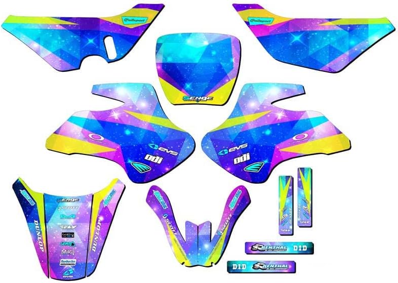 All Years KDX 50 Space KADET Galaxy Senge Graphics Complete Kit Compatible with Kawasaki