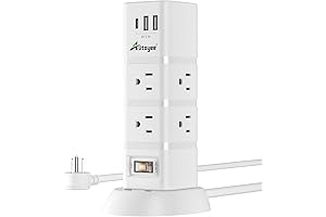Alitayee Tower Surge Protector Power Strip with USB Charging Ports
