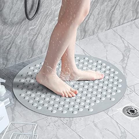 Duschmatte 65×65cm rutschfest Duscheinlage, Dusche Antirutschmatte BPA frei, Badematte Antibakteriell Schimmelresistent mit Saugnäpfen, TPE-Material, Weich Komfort Cover