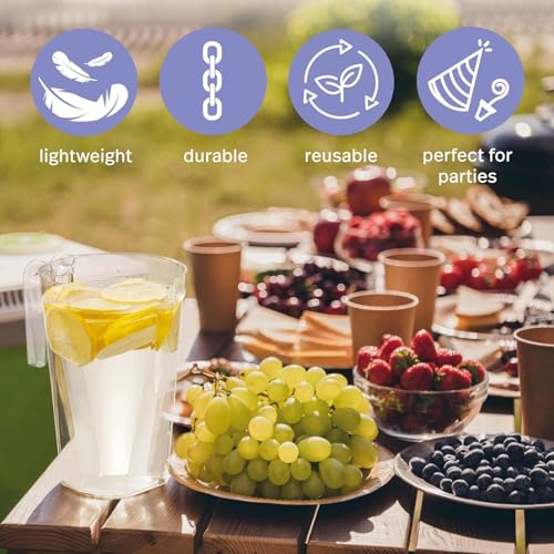 Miniatura 4 de Rasmacor 10 Jarras De Plástico Transparente 1l Resistentes Y Reutilizables Cócteles Limonada Ponche Sangría Cervezas Cumpleaños Rebujito Navidad Picnics Barbacoas Fiestas