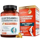 Glucosamine Chondroitin MSM Joint Support Supplement - Collagen Peptides, Turmeric and Ginger, Hyaluronic Acid, Glucosamine Chondroitin Sulfate for Joint Comfort - Gluten Free, Non GMO, 180 Capsules