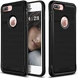 iPhone 7 Plus Case, GeekZone Dualy Layer Shockproof Hybrid iPhone 7 Plus Cover Soft TPU Bumper Hard PC Case Brushed Texture Lightweight Protective Armor Case for iPhone 7 Plus [5.5inch] (Black)